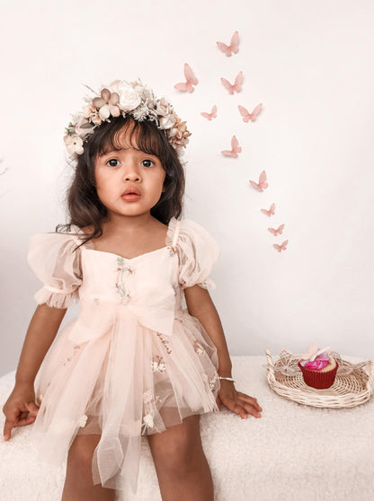 Cupcake Heavenly Pink Baby Girls Tulle Party Romper
