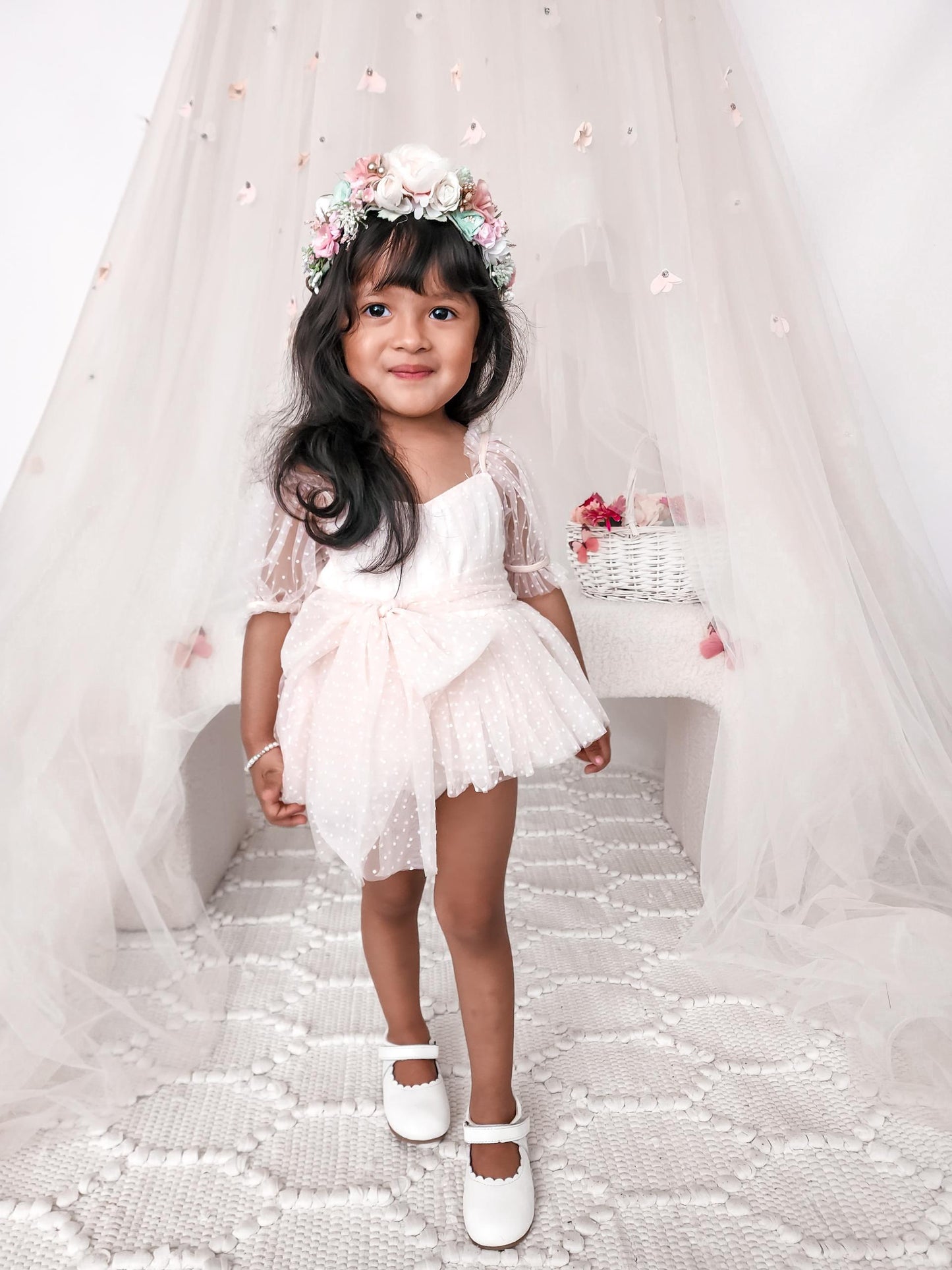 Tinkerbell Romper Pastel Pink Baby Girl Tulle Party Romper