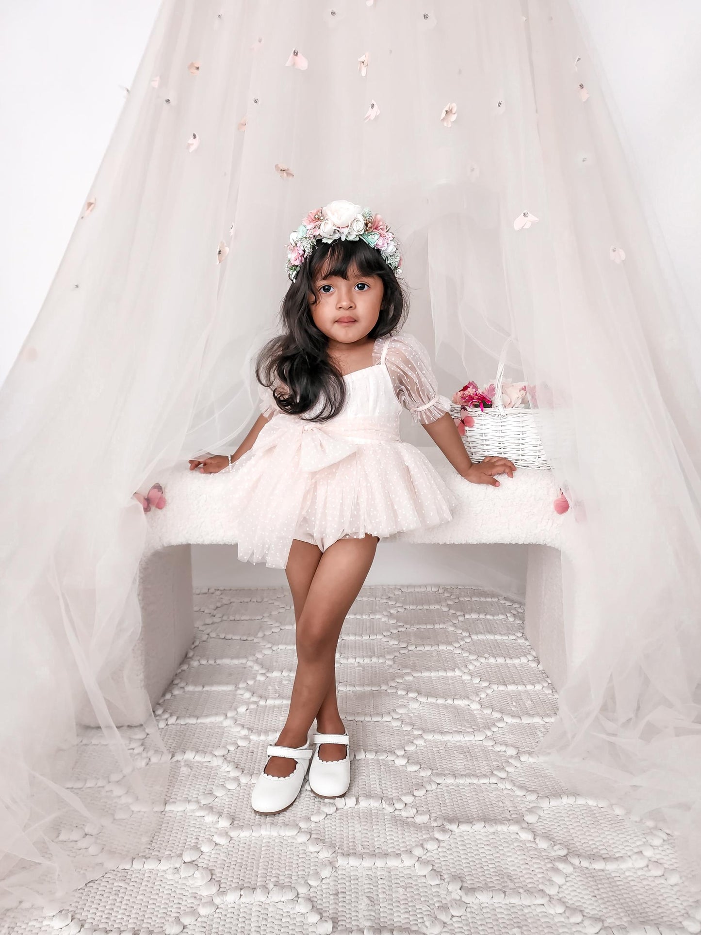 Tinkerbell Romper Pastel Pink Baby Girl Tulle Party Romper
