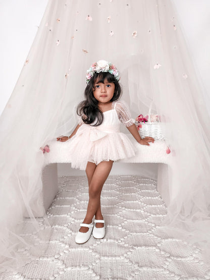 Tinkerbell Romper Pastel Pink Baby Girl Tulle Party Romper