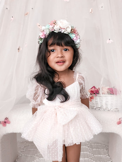 Tinkerbell Romper Pastel Pink Baby Girl Tulle Party Romper