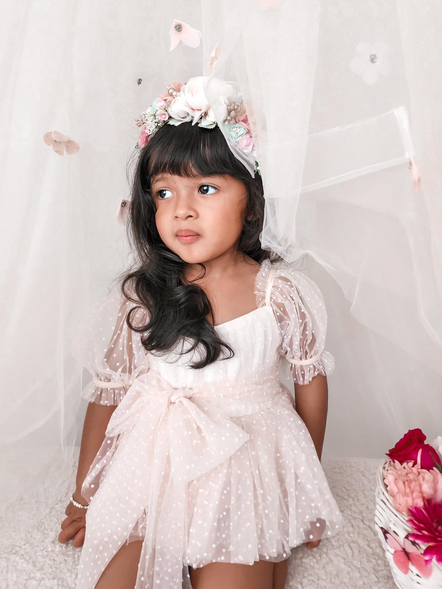 Tinkerbell Romper Pastel Pink Baby Girl Tulle Party Romper
