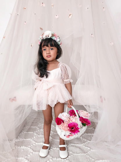 Tinkerbell Romper Pastel Pink Baby Girl Tulle Party Romper