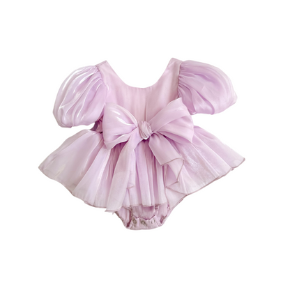 Scarlette Rose Purple Pearl Organza Baby Girl Party Romper