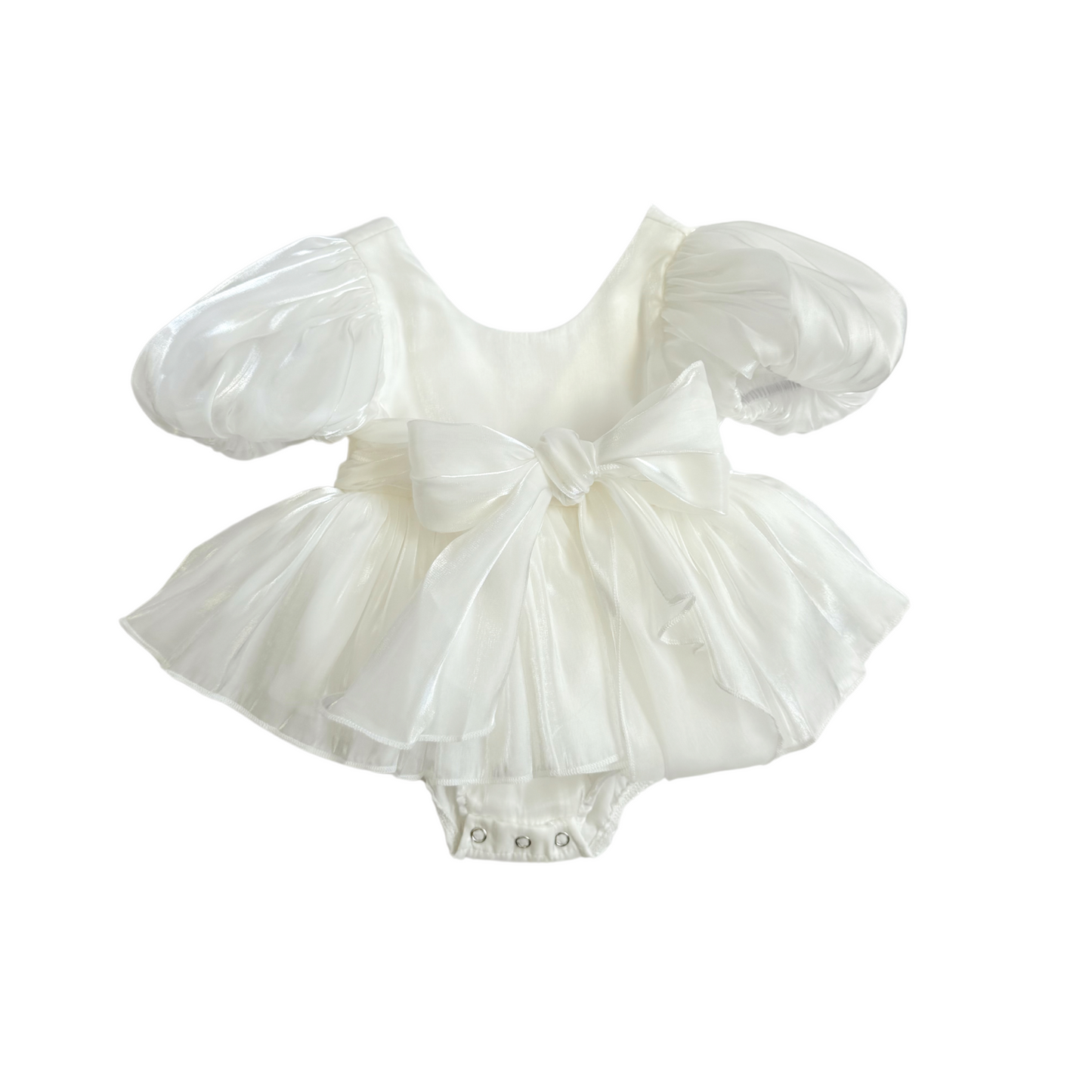 Dolly White Organza Baby Girl Party Romper