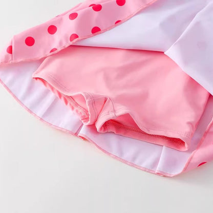 Girls' Summer One-Piece Swimsuit and Swim Cap Two-Piece Set