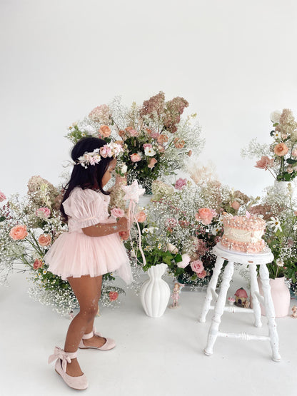 Jewel Sequin Pastel Pink Sparkle Baby Girl Tulle Party Romper