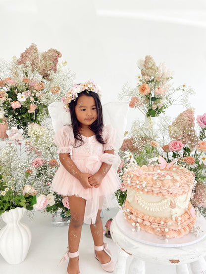 Jewel Sequin Pastel Pink Sparkle Baby Girl Tulle Party Romper