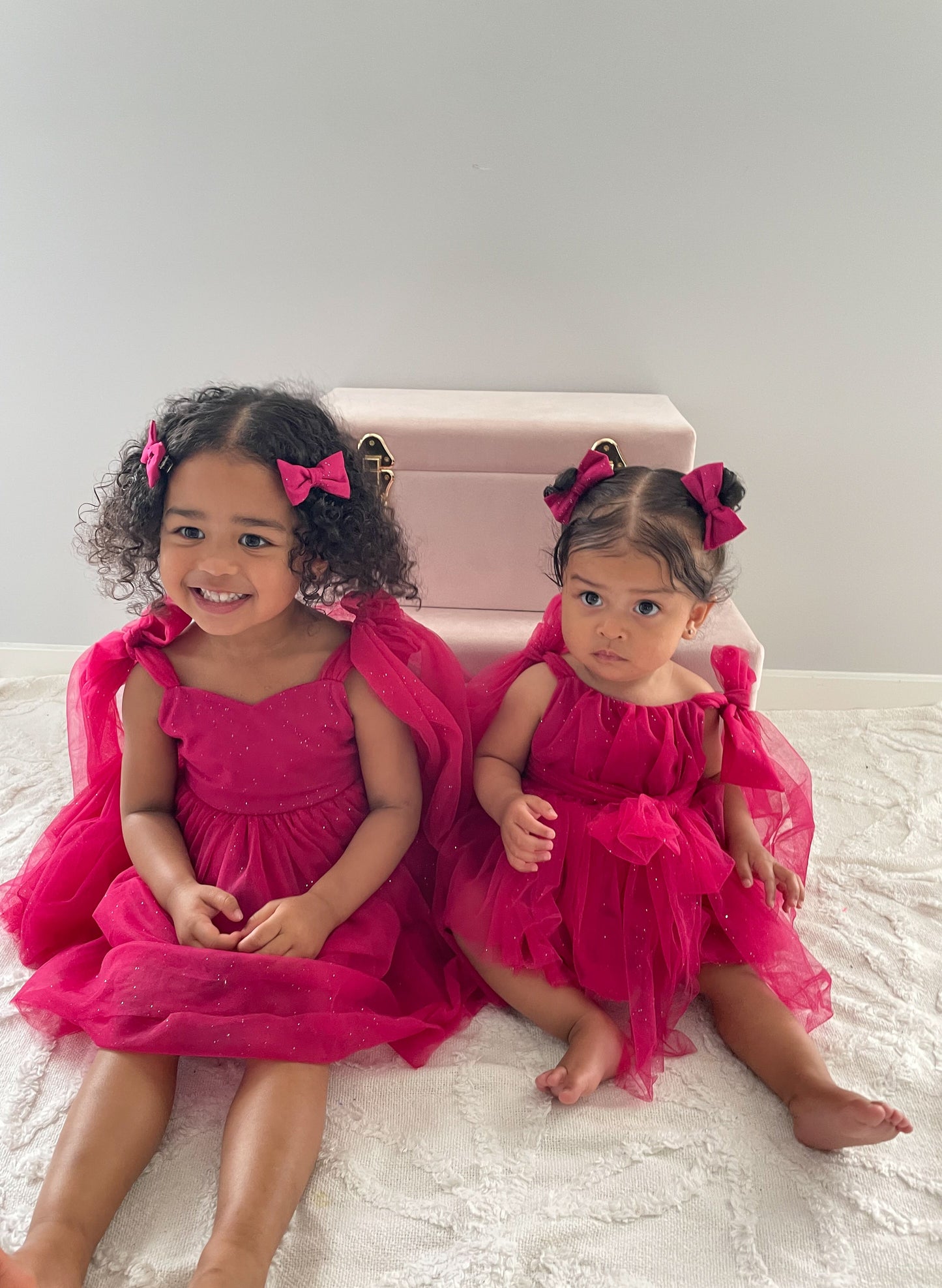 English Rose Romper Ruby Red Sparkle Baby Girl Romper