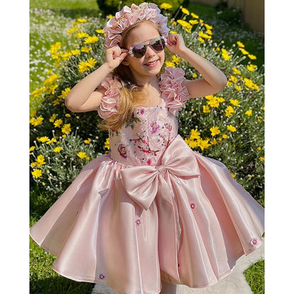 Elegant Baby Girl Sequin Embroidery Dress Toddler Birthday Pageant Princess Dress