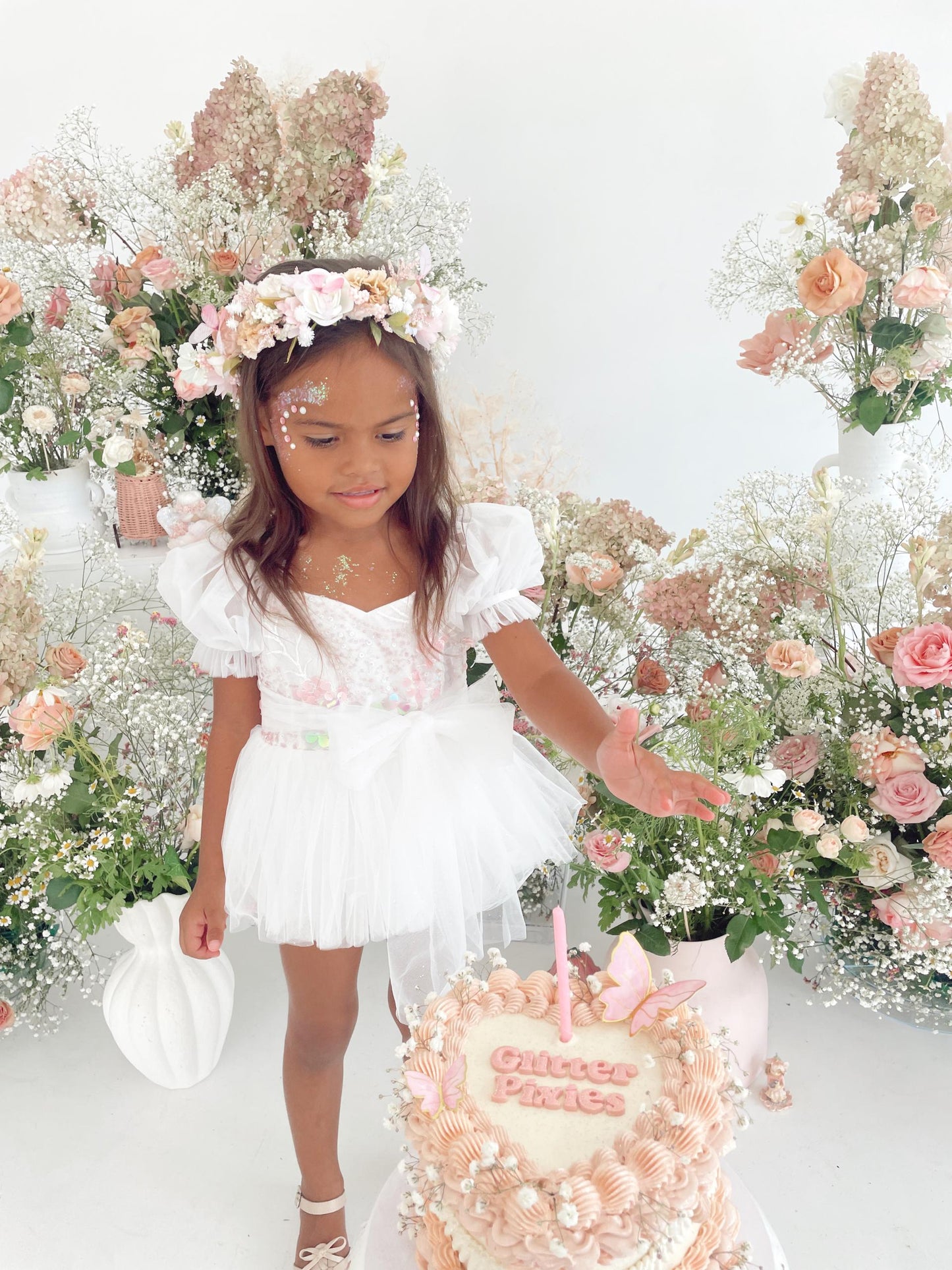 Jewel Sequin White Sparkle Baby Girl Tulle Party Romper
