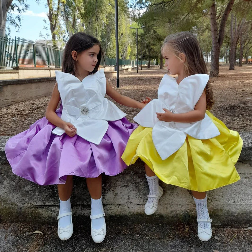 Baby Girl and Toddler Flower Bow Pageant Girl Dress  Birthday Party Princess Dress