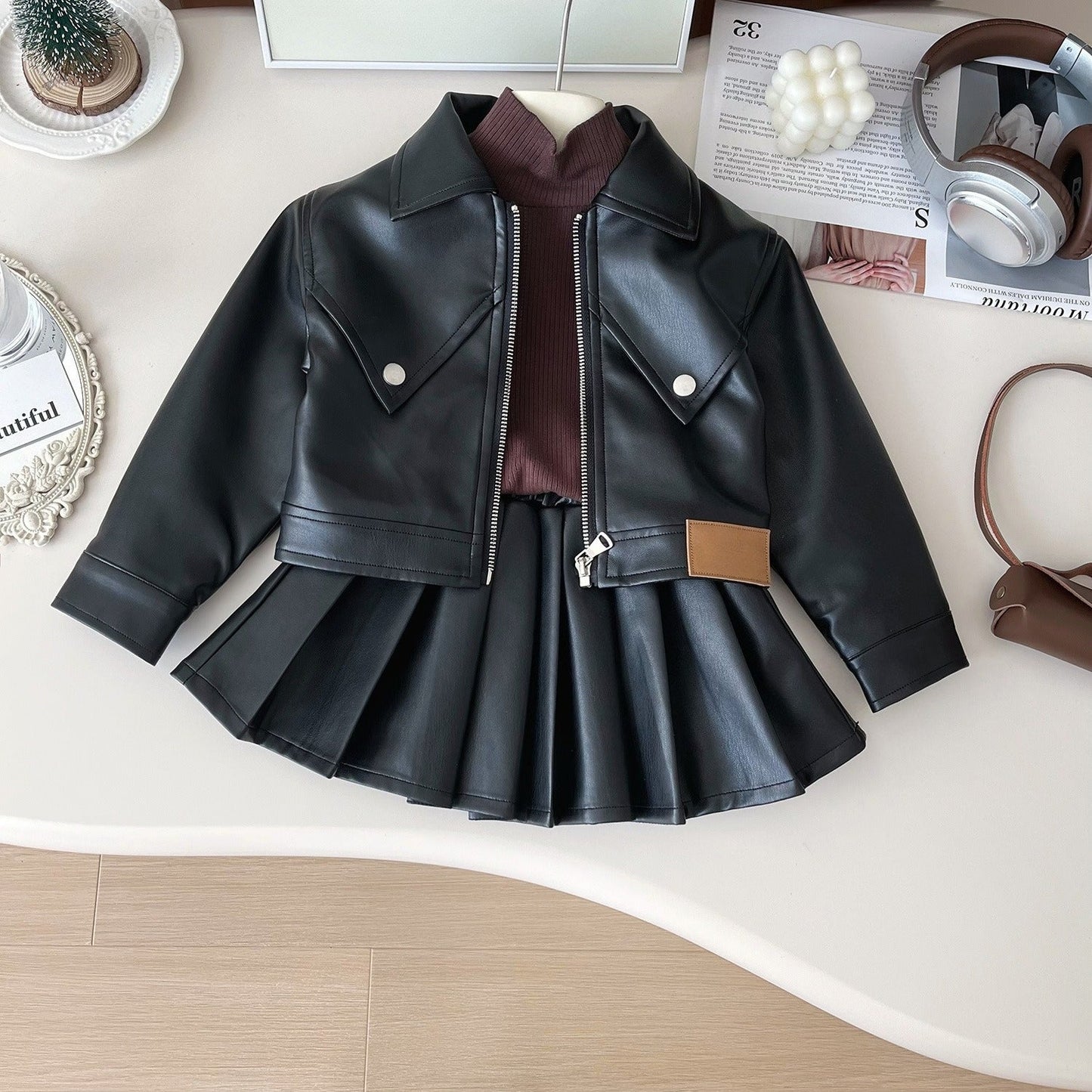 Girls Autumn Daily Outfit Girls Fall School Outfit Two-piece Suit