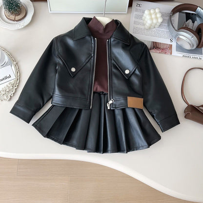 Girls Autumn Daily Outfit Girls Fall School Outfit Two-piece Suit