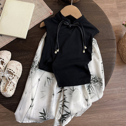 Girls Back to School Outfit Girls Elegant Outfit Two-Piece Set