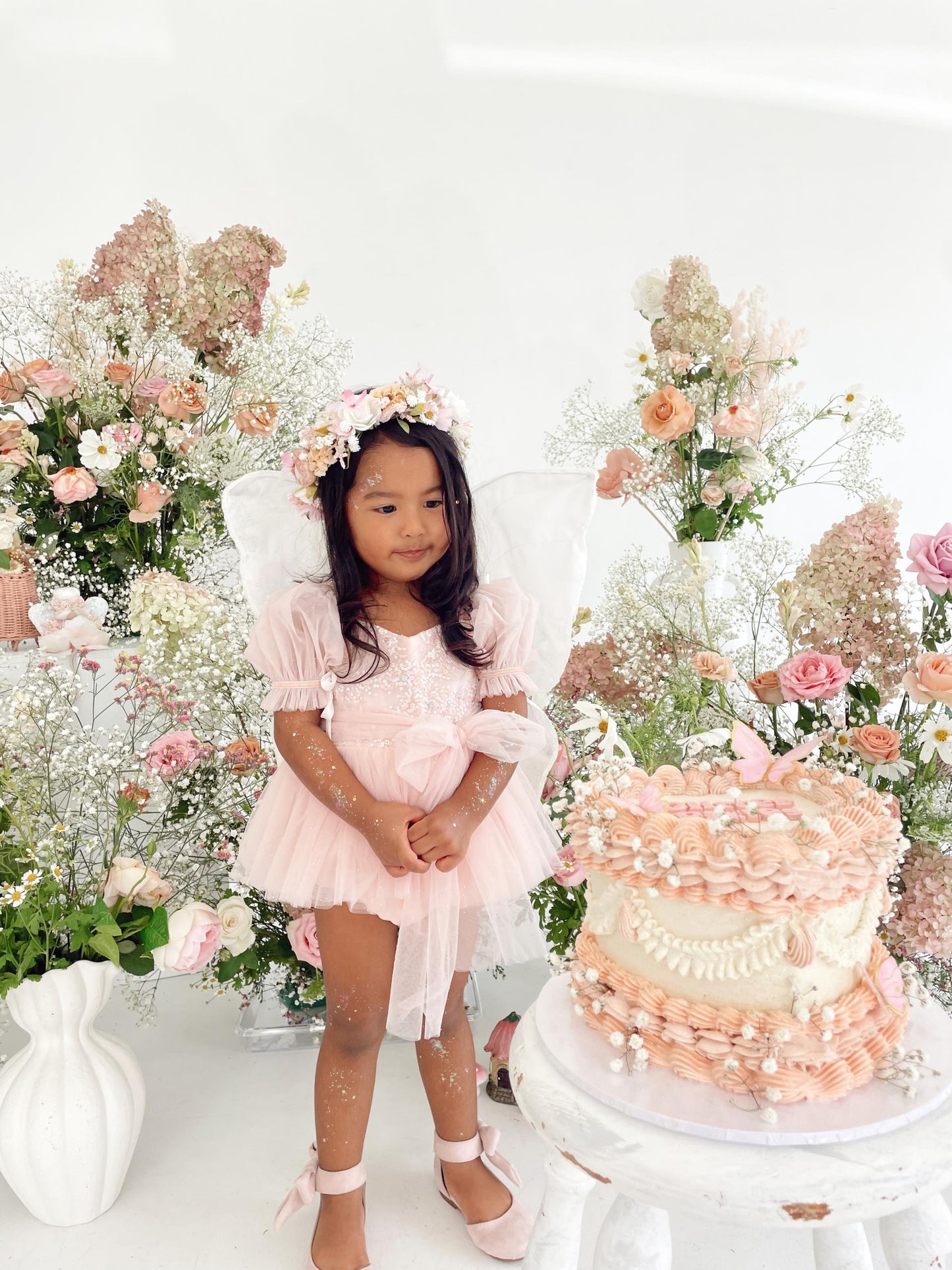 Jewel Sequin Pastel Pink Sparkle Baby Girl Tulle Party Romper