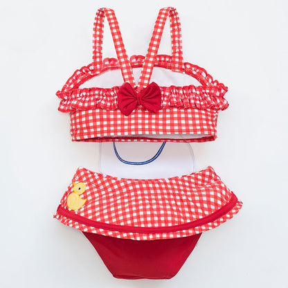 Girls Red New Baby Cute One-Piece Swimsuit