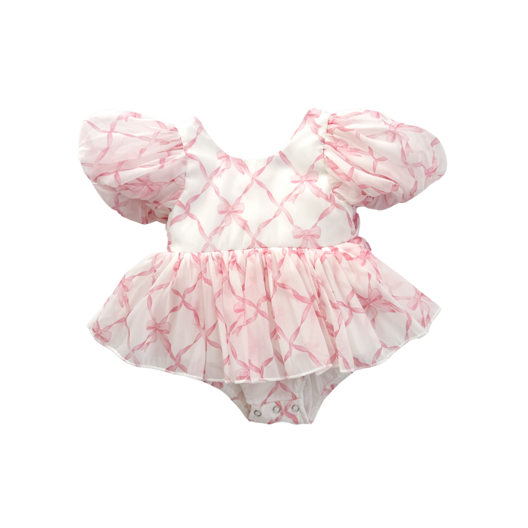 Pretty In Pink Organza Baby Girl Party Romper