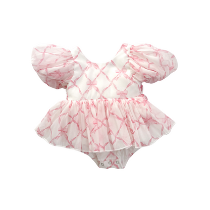 Pretty In Pink Organza Baby Girl Party Romper