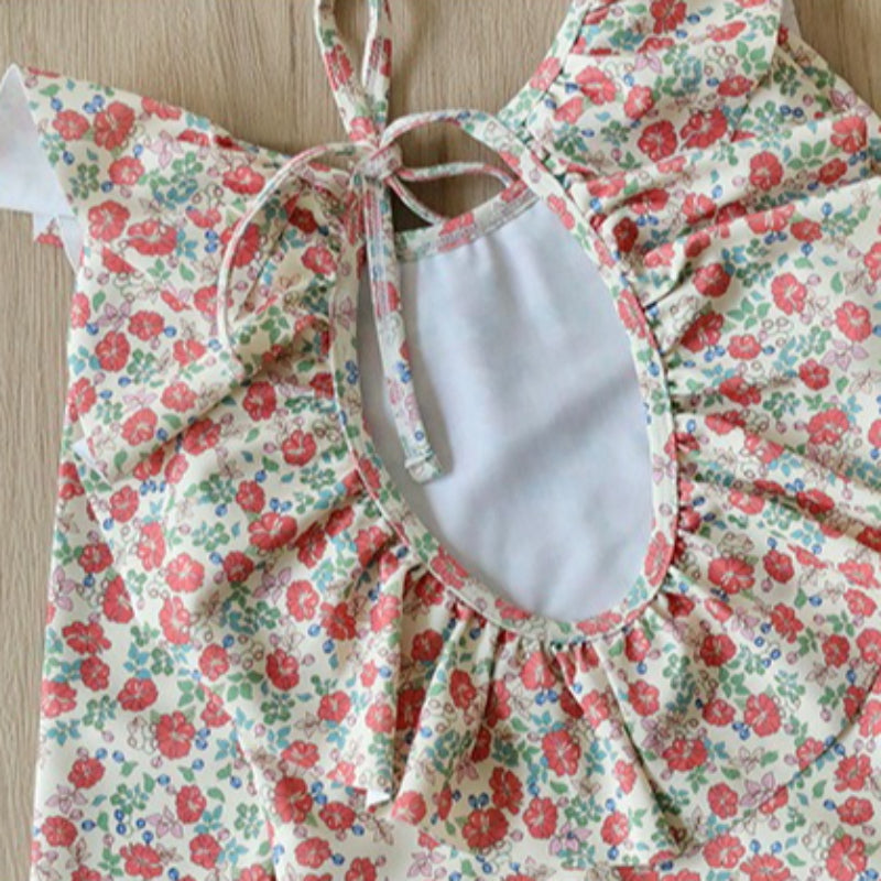 Girls Summer Cute Princess Onesie Swimsuit