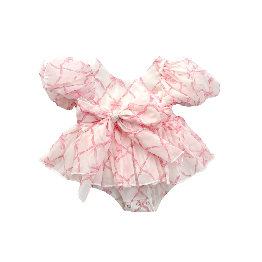 Pretty In Pink Organza Baby Girl Party Romper