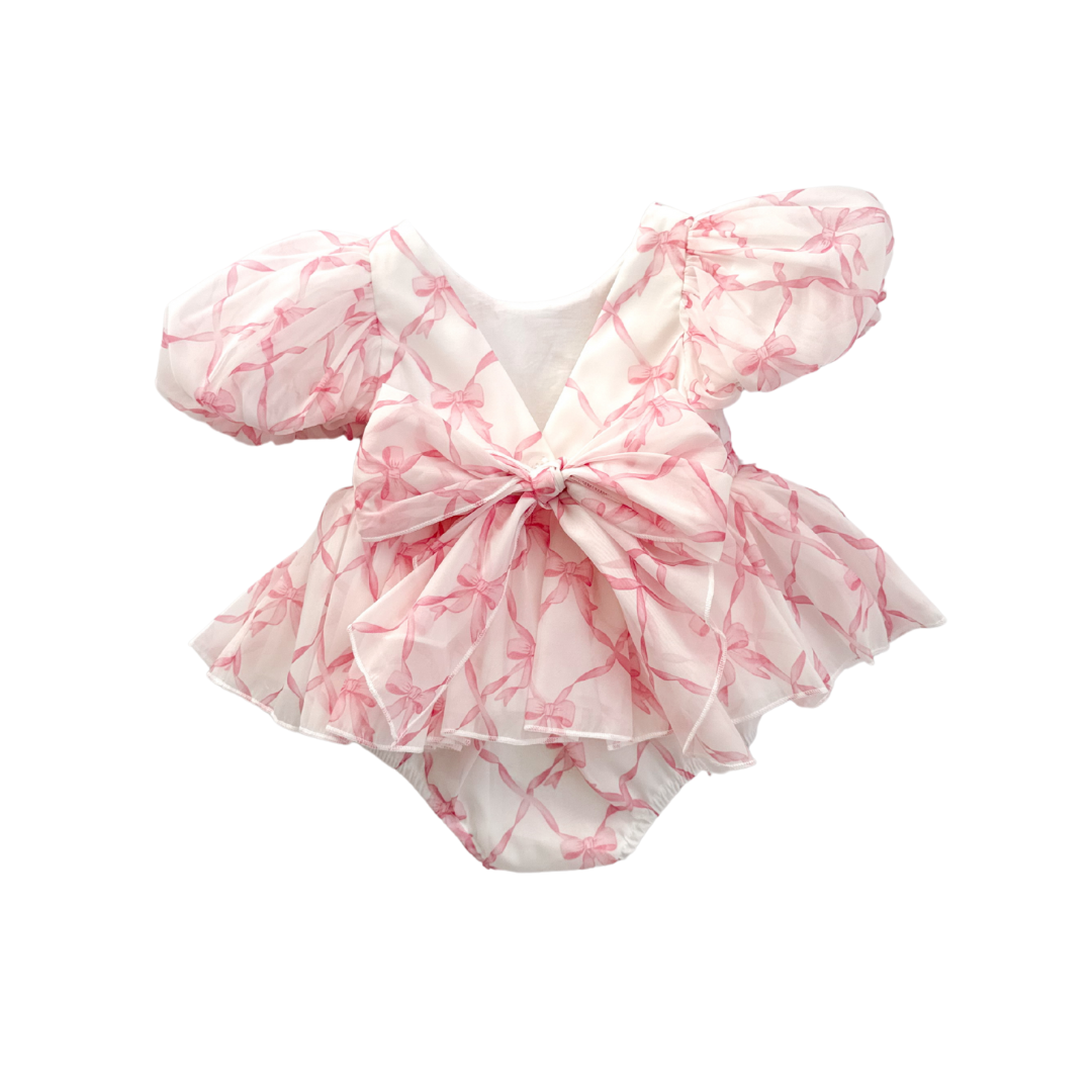 Pretty In Pink Organza Baby Girl Party Romper