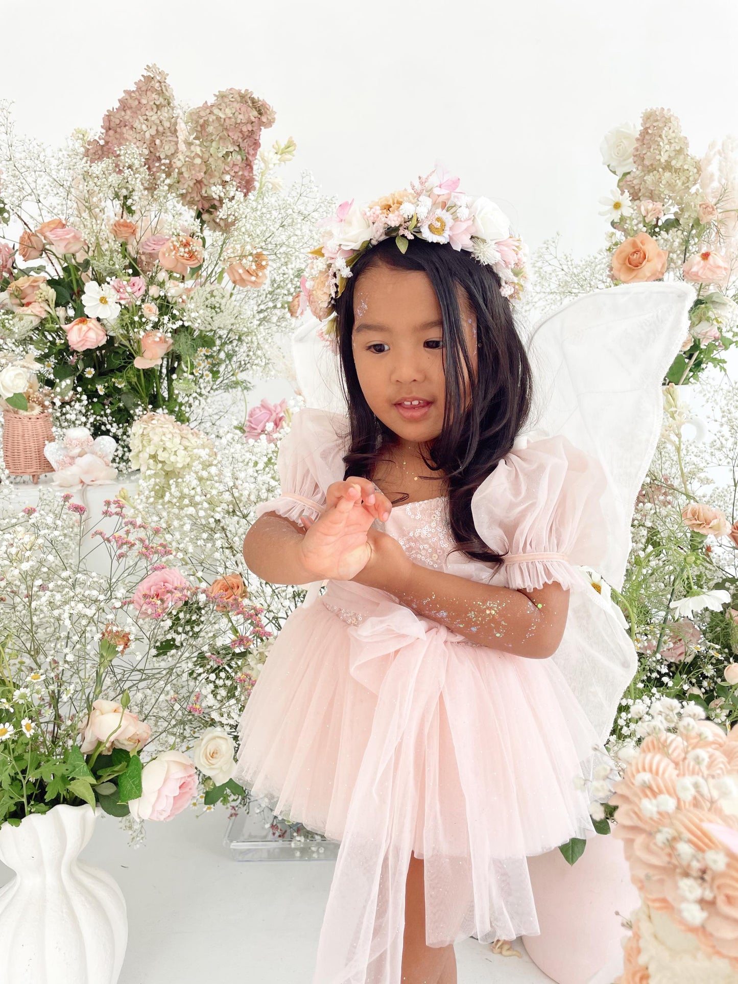 Jewel Sequin Pastel Pink Sparkle Baby Girl Tulle Party Romper