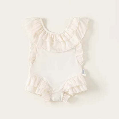Girls' Summer Cute Ruffled Onesie Swimsuit