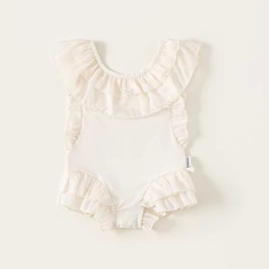 Girls' Summer Cute Ruffled Onesie Swimsuit