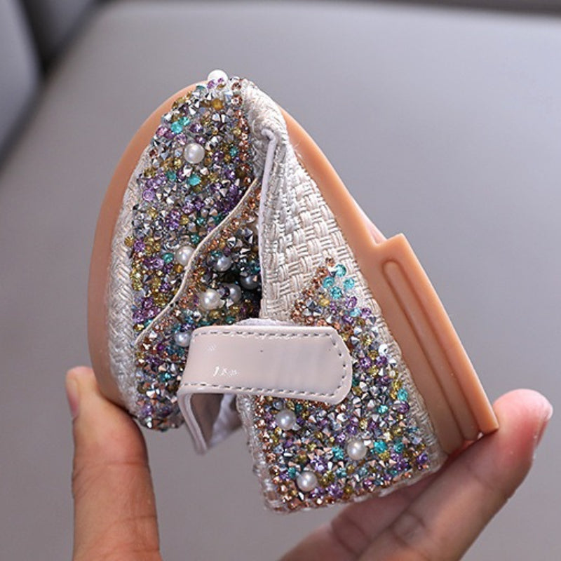 New Girls' Rhinestone Bow Princess Dress