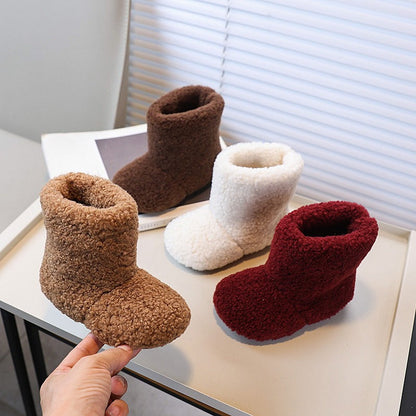 Girls' Winter Lamb Wool Warm Snow Boots