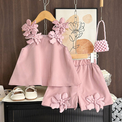 Girls Resort Outfit Girls Summer Vacation Outfit Two-Piece Set