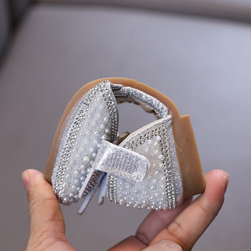 Girls New Princess Rhinestone Leather Shoes