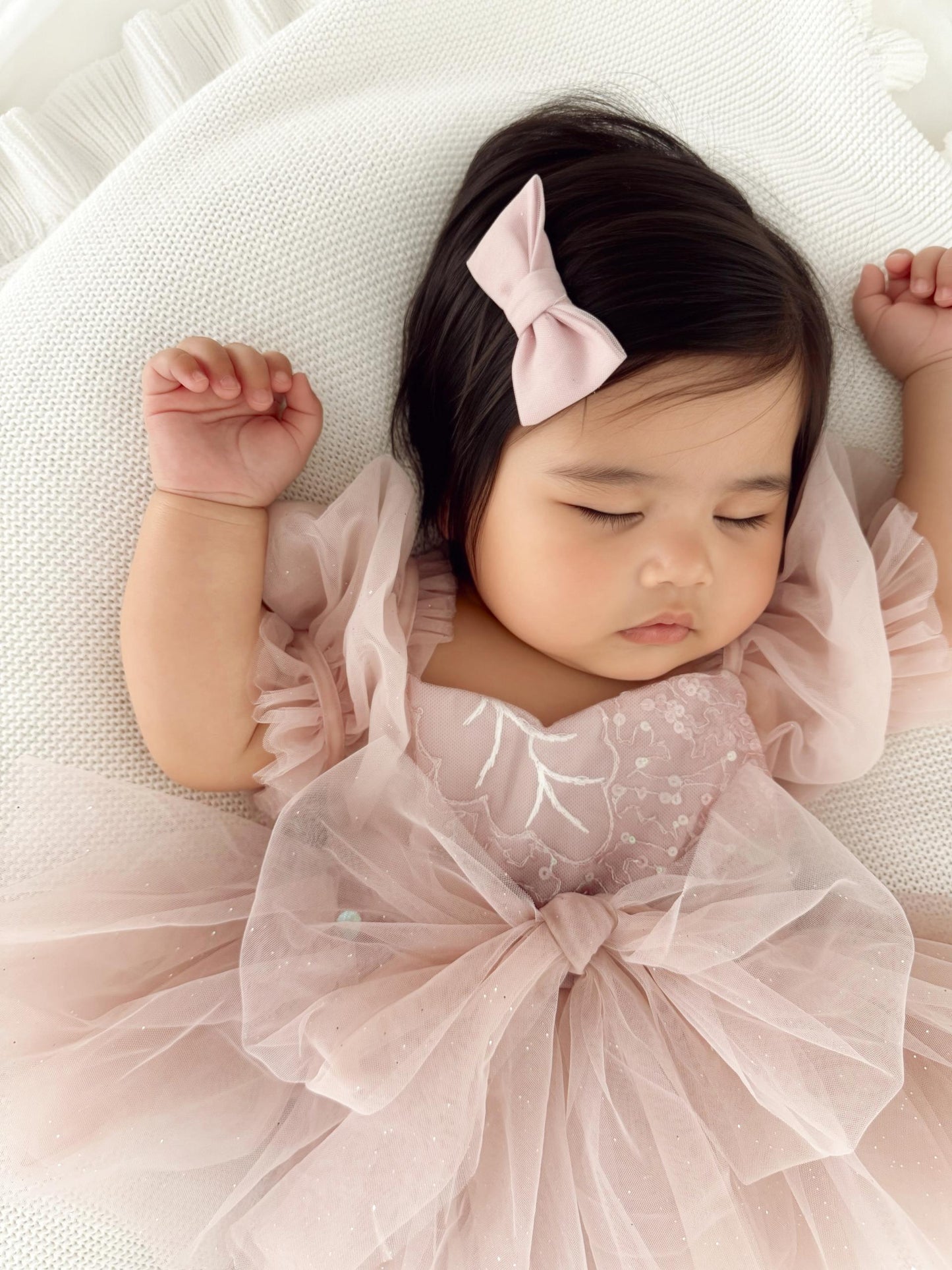 Jewel Sequin Dusty Pink Sparkle Baby Girl Tulle Party Romper
