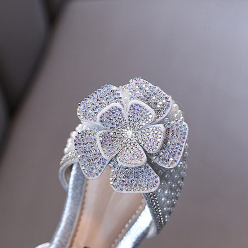 Girls New Princess Rhinestone Leather Shoes