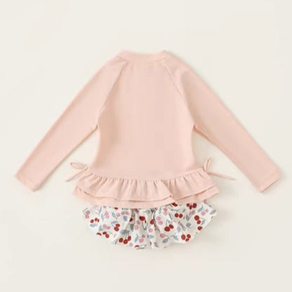 New Summer Girls' Swimsuit and Swim Trunks Two-piece Set