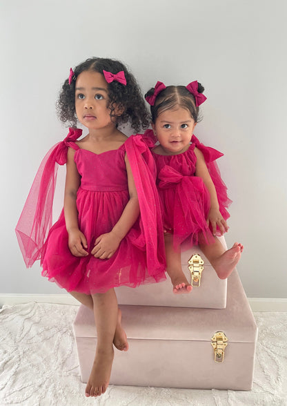 English Rose Romper Ruby Red Sparkle Baby Girl Romper