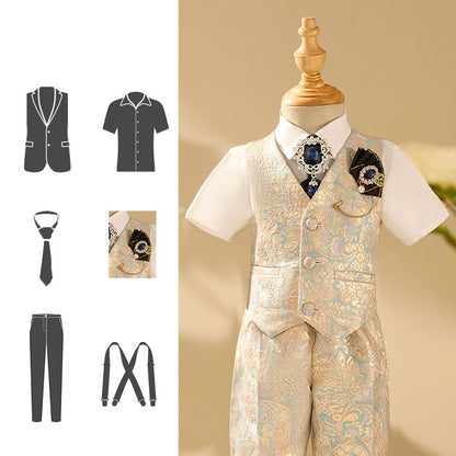 BOY SUMMER SHOW BABY'S FORMAL BRITISH  SUIT SET