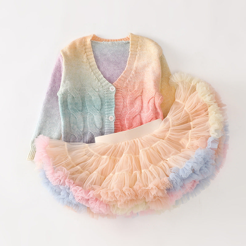 Girls Birthday Princess Outfit Girls Autumn School Outfit Two-piece Set