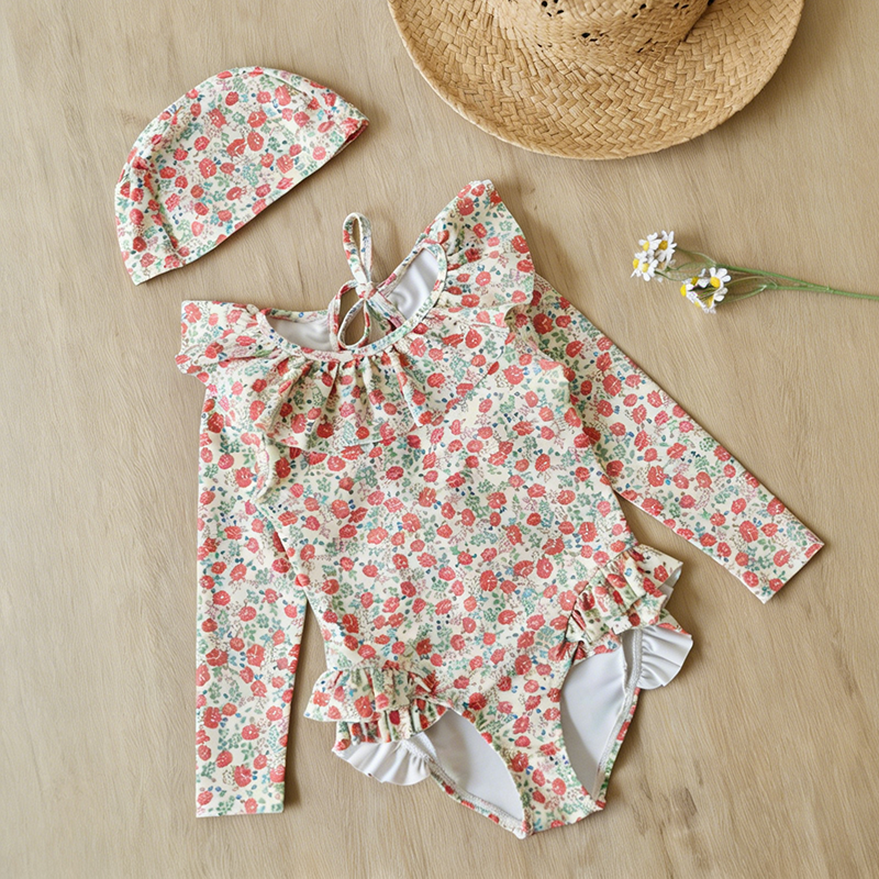 Girls Summer Cute Princess Onesie Swimsuit