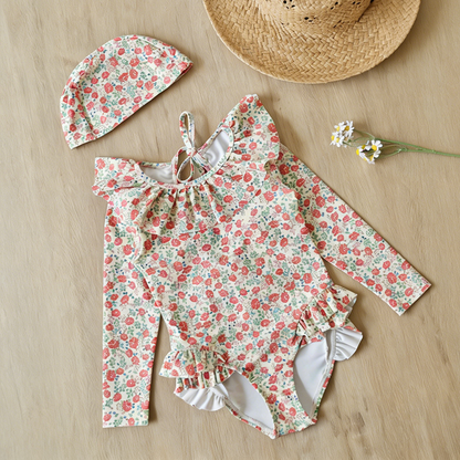 Girls Summer Cute Princess Onesie Swimsuit