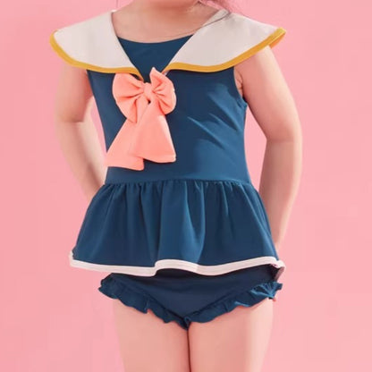 New Summer Girls' Swimsuit and Swim Trunks Two-piece Set