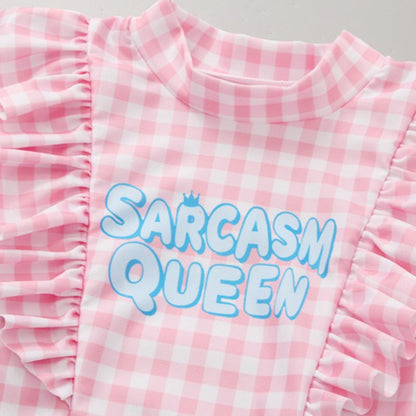 Girls' Long-Sleeved Swimsuit and Swim Trunk Two-Piece Set