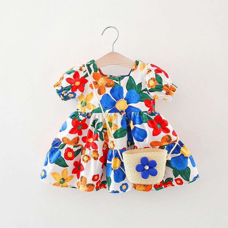 Girls Floral Vacation Dress Girls Summer Holiday Dress