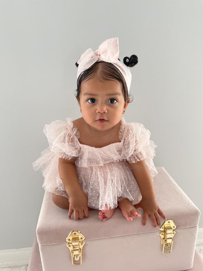Tinkerbell Romper Pastel Pink Baby Girl Tulle Party Romper