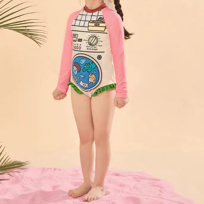 New Summer Girls' Cartoon Onesie Swimsuit