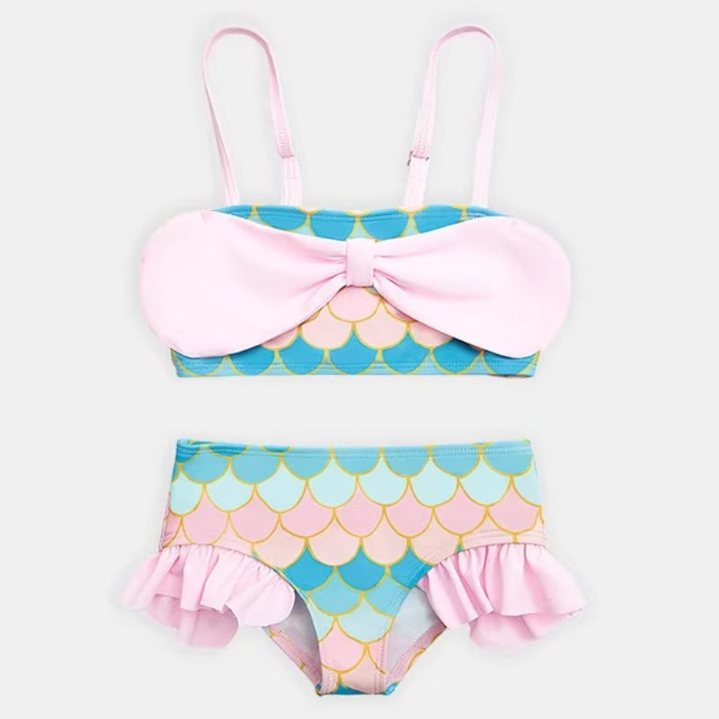 Girls Cute Mermaid Two-Piece Swimsuit