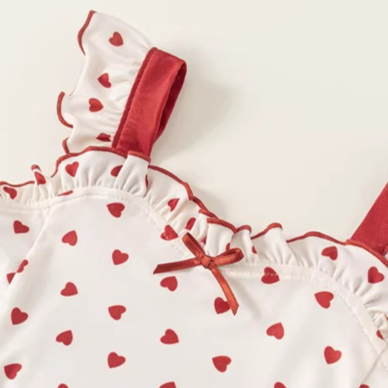 Girls Cute Summer Halter Onesie Swimsuit