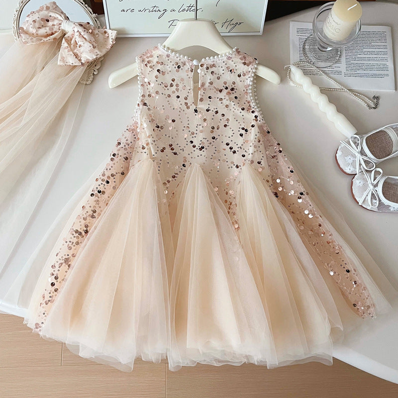 Girls Summer Sequins Party Dress Girls Princess Dress