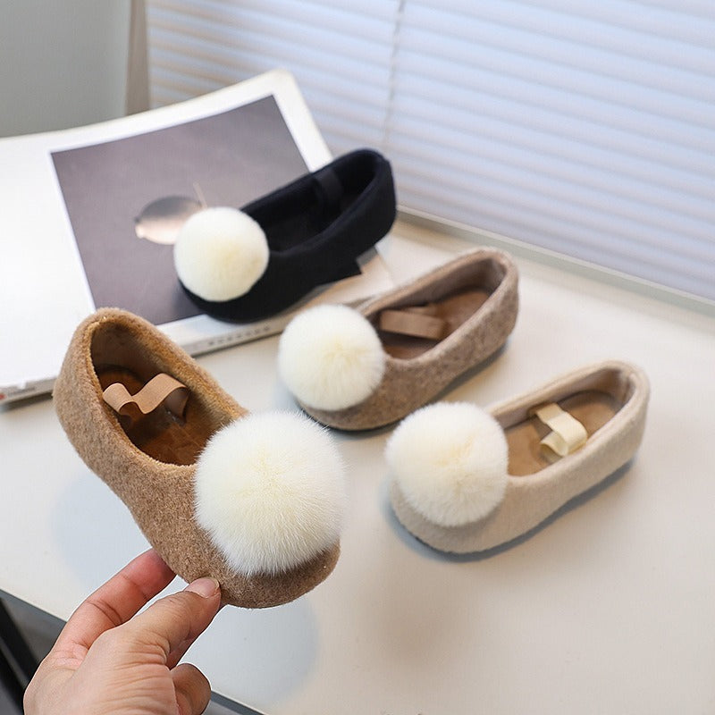 Girls' Winter Lamb Wool Cotton Shoes